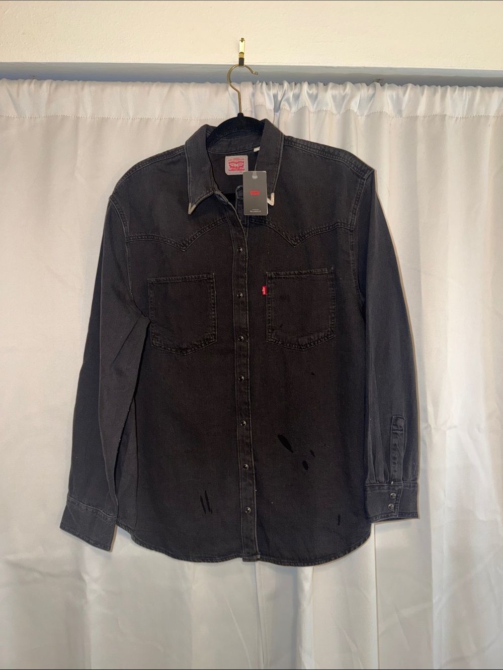 Levi's Black Western Denim Button-Down Shirt